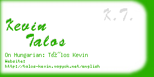 kevin talos business card